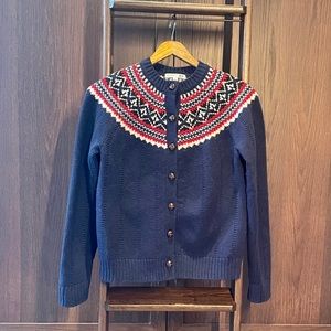 JW Anderson Fair Isle Navy Cardigan Sweater Sz. XS